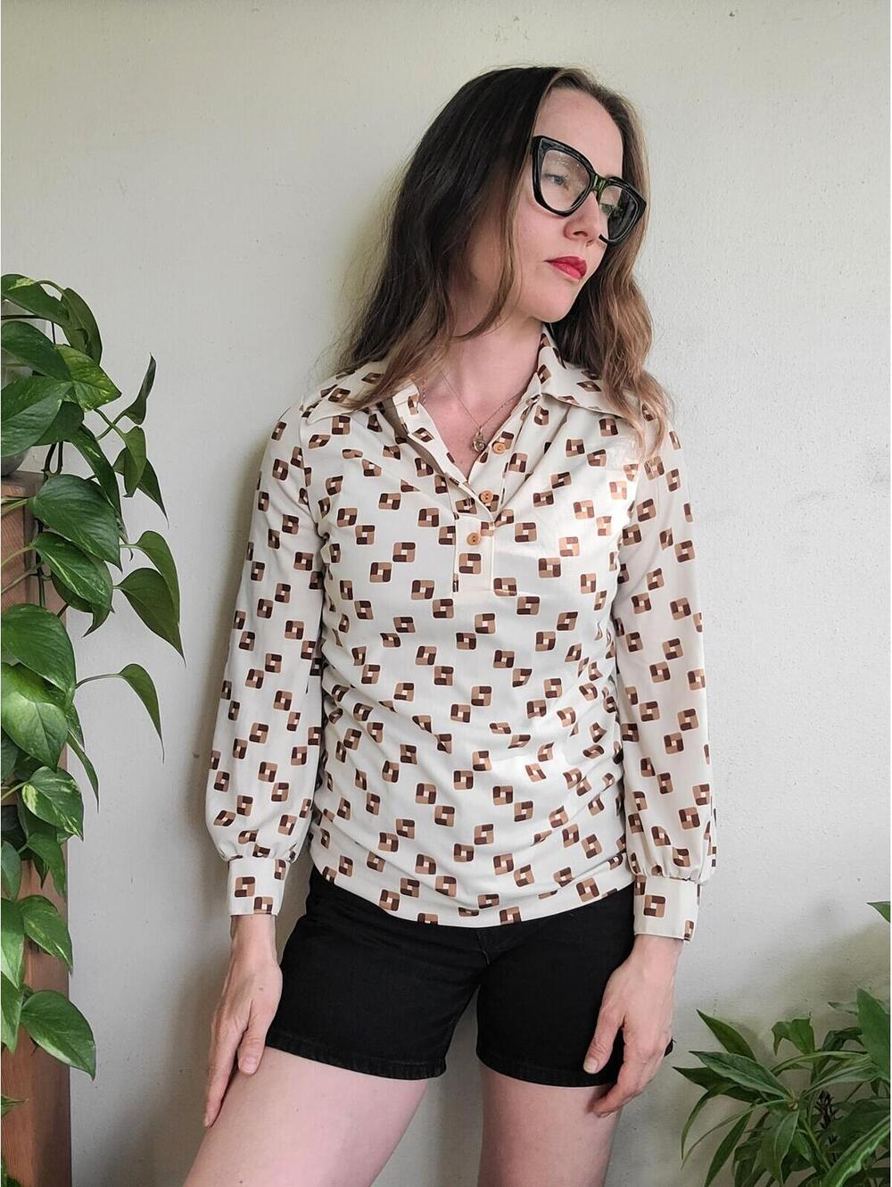 The Paris Star Vintage 1970s Long Sleeve Blouse XS/S